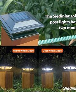 SIEDiNLAR Solar Post Lights and Barn Lights with 3 Modes and 2 Settings 2