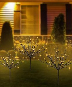 Outdoor Solar Pathway Lights 3 Pack LED Twig Garden Lights 60 LEDs