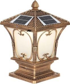 Solar LED Outdoor Post Lights Waterproof Column Lamp for Courtyard