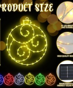 12 Inch Solar Christmas Hanging Balls 6 Pcs LED Waterproof Lights 2