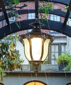 Solar Powered Garden Pendant Lights Waterproof Ceiling Hanging Lamp 2