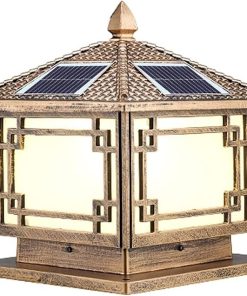 Traditional Solar Garden Post Light Waterproof Outdoor Lamp