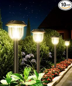 Bright 10 Pack Waterproof Solar Lights for Outdoor Garden Use