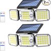 Solar Outdoor Wall Lights 2 Pack Motion Sensor Waterproof Modern Fixture 3