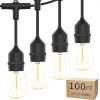 Bomcosy 2700K Solar Patio String Lights S14 100 ft Regular Size