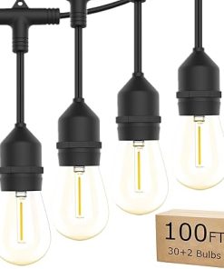 Bomcosy 2700K Solar String Lights 100 ft for Outdoor Patios