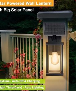 Solar Wall Lights Outdoor Black Dusk to Dawn Automatic Lighting 2