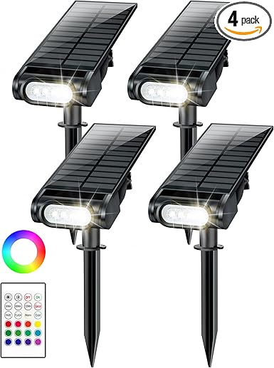 Outdoor Solar Spot Lights IP67 Waterproof Landscape Lighting 4 Pack Outdoor Solar Spot Lights IP67 Waterproof Landscape Lighting 4 Pack