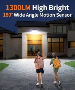 Intelamp Solar Motion Security Lights 1300LM 3 Modes IP65 Waterproof 2Pack 2