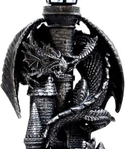 Mystical Rocky Cliff Castle Guardian Dragon Solar LED Light Lantern