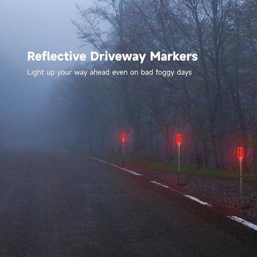 5 Pack Solar Driveway Markers Red Landscape Lights for Outdoor Use - Image 2