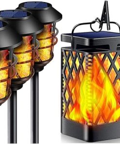 TomCare Solar Flickering Flame Torch Lights for Garden Patio Yard