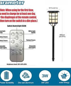 32 Inch Solar Landscape Path Light IP65 Waterproof Outdoor Lamp 2