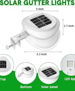 12 Solar Gutter Lights 9 LED Waterproof Outdoor Garden Fence Lamps 2