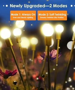 Solar Garden Lights 8 Pack 64LED Waterproof Outdoor Firefly Lights 2