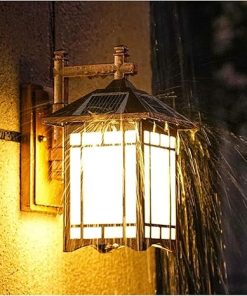 Retro Solar Wall Lamps Dimmable Outdoor Lanterns for Garden Patio 2