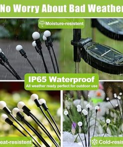 Flumy 4 Pack Solar Firefly Lights and 12 Pack Garden Lights Set 2