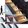 Motion Sensor Solar Step Lights Outdoor Waterproof 8 LED 6PC Set