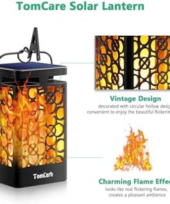 TomCare Solar Lights Flickering Flame Decorative Heavy Duty Outdoor Lighting 2