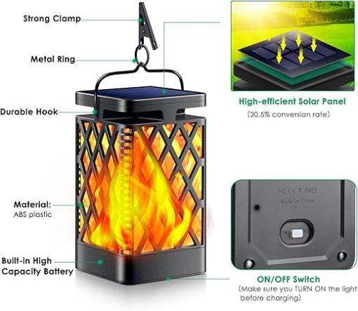 TomCare Solar Torches Flickering Flame Lights for Garden and Patio - Image 2