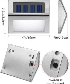 Solar Powered Outdoor Fence Lights 24 Packs Waterproof Pathway Lamps 2