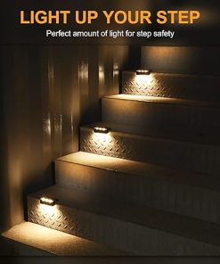 Deck Solar Fence Lights 12 Pack, Waterproof LED Outdoor Lighting 2