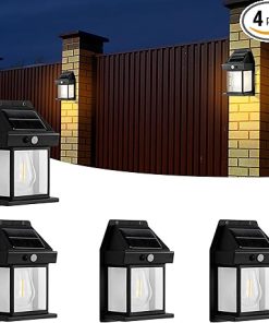 Outdoor Solar Wall Lights with Motion Sensor and 3 Lighting Modes