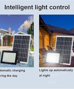 Outdoor Solar LED Flood Light Waterproof with Remote Control 5M Cord 2