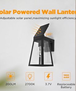 LUTEC Solar Porch Light 2 Pack Wireless Dusk to Dawn Outdoor Fixture 2
