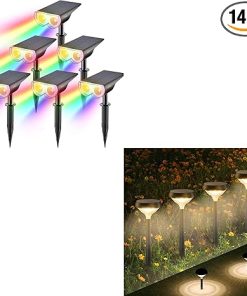 Linkind 14 Pack StarRay Solar Spot Lights and Pathway Lights