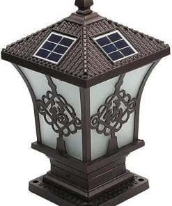 Solar Column Lamp Outdoor Waterproof LED Pillar Light for Lawn Decor