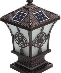 Solar Column Lamp Outdoor Waterproof LED Pillar Light for Garden