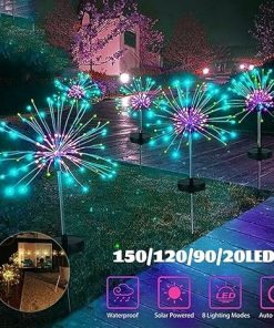 Outdoor LED Solar Fireworks lights for Garden Home Christmas Decor 2