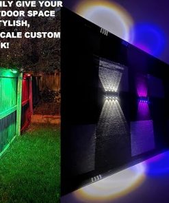4PCS RGB Solar Up Down Lights Waterproof for Yard Garage Decoration 2