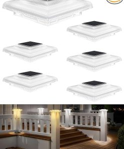 6 Pack 4×4 Post Solar Lights IP65 Waterproof Outdoor Lighting