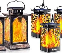 TomCare Solar Lights Flickering Flame Decorative Heavy Duty Outdoor Lighting