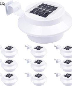 Yescom 10Pcs Solar Gutter Lights Waterproof LED Deck Fence Yard