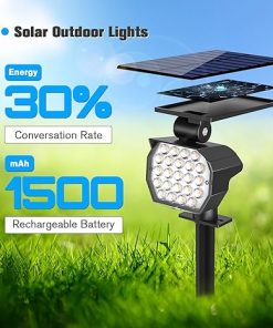 Solar Spot Lights Outdoor 23 LEDs Landscape Lighting IP67 Waterproof 6 Pack 2
