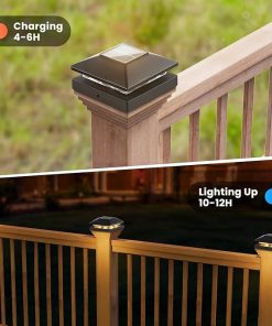 12 Pack Solar Post Cap Lights for 4×4 Wood and Vinyl Posts 2