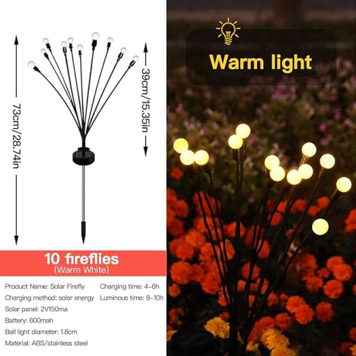 Enchanted Solar Garden Lights with 10 LED Waterproof Pathway Lighting - Image 2