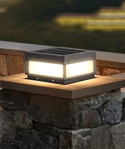 Modern Solar Post Lights 7.87 Inches Waterproof Outdoor Pillar Lamp