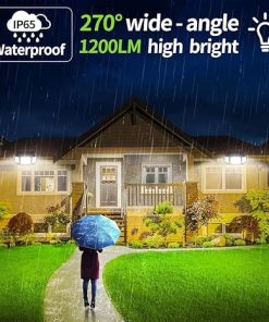 Solar Flood Lights 2 Pack 6000mAh 1200LM Motion Sensor Waterproof 2