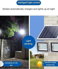Super Bright LED Solar Flood Light with Remote Control and Dimming 2