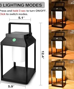 Portable Rechargeable Solar Lantern LED Waterproof 2 in 1 Patio Lamp 2