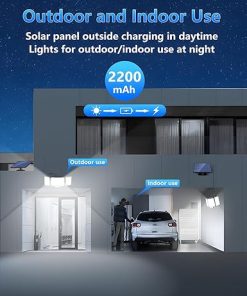 Upgraded 348 LED Solar Motion Sensor Outdoor Lights with Remote 2