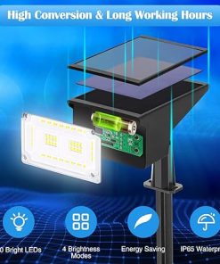 ZJOJO Solar Outdoor Lights 40 LEDs Waterproof Spotlights 6 Pack 2