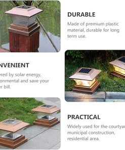 Waterproof Solar Post Lamp for Outdoor Garden and Courtyard Lighting 2