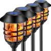 ZOOHAR Extra-Tall Solar Torches 4-Pack Waterproof Outdoor Lights