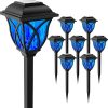 Outdoor Solar Lights 8 Pack Waterproof Flickering Flame Decor