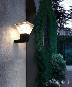 Black Square Solar Wall Lighting Waterproof LED Outdoor Wall Lamp 2